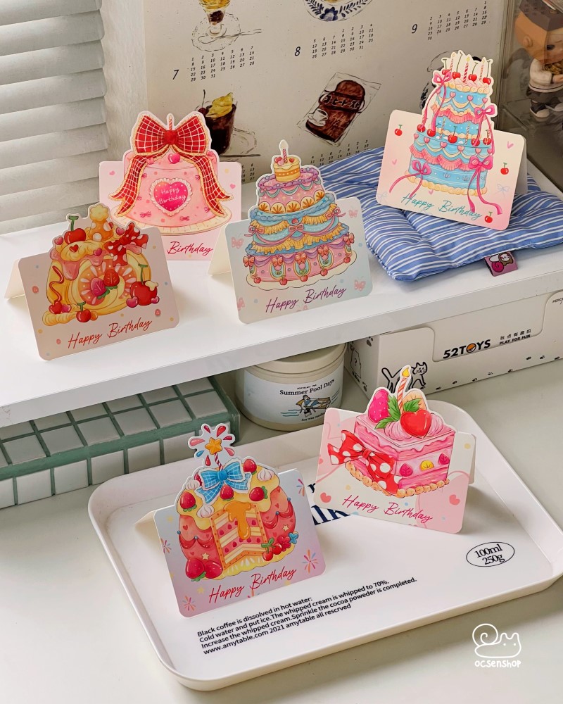 Thiệp nhỏ bánh gato (9,8x13,6cm)