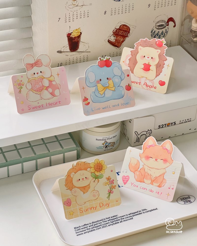 Thiệp nhỏ động vật (9,8x6,8cm)