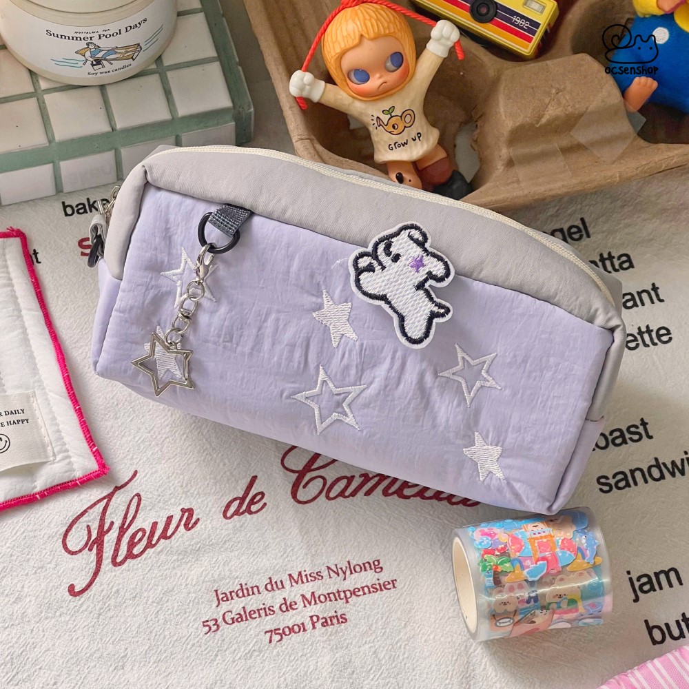 Túi bút Cún nền sao