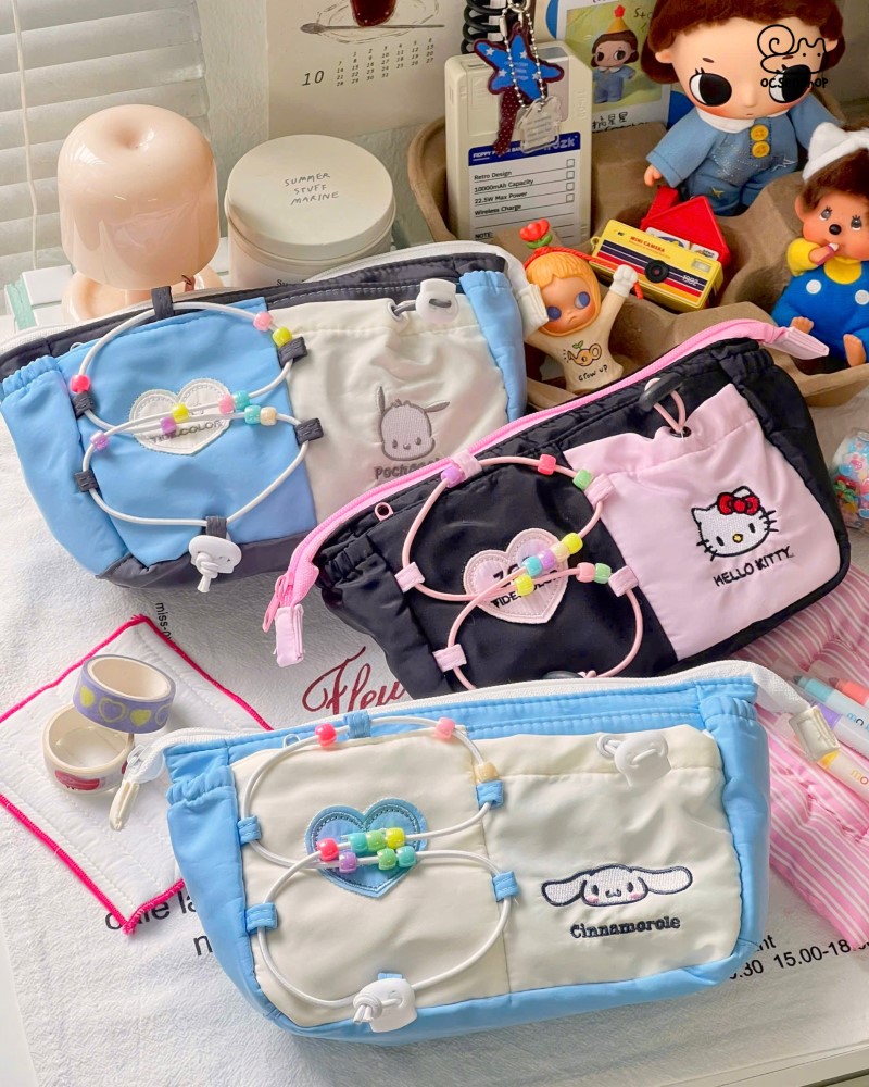 Túi bút Sanrio dây hạt