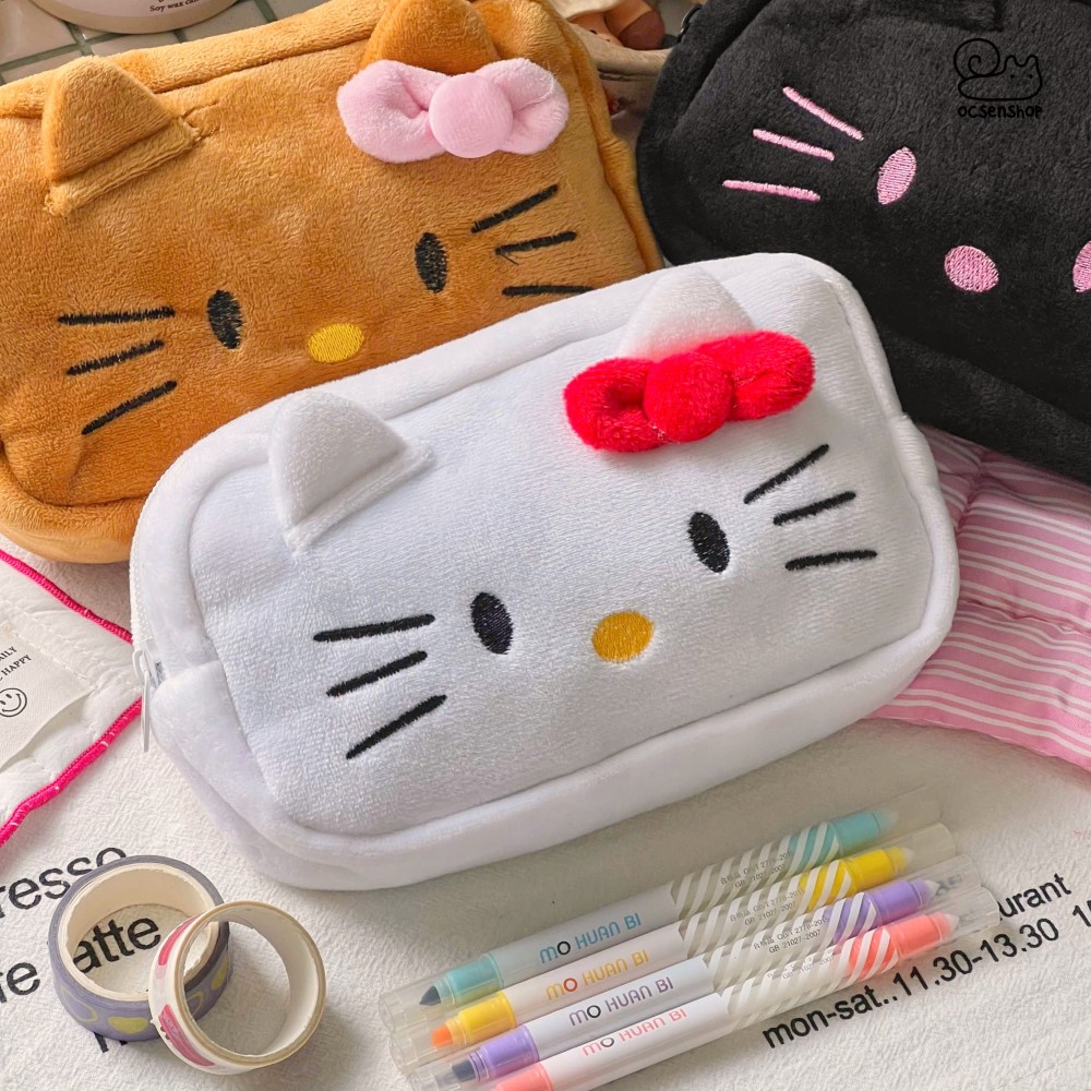 Túi bút dạ mặt Hello Kitty