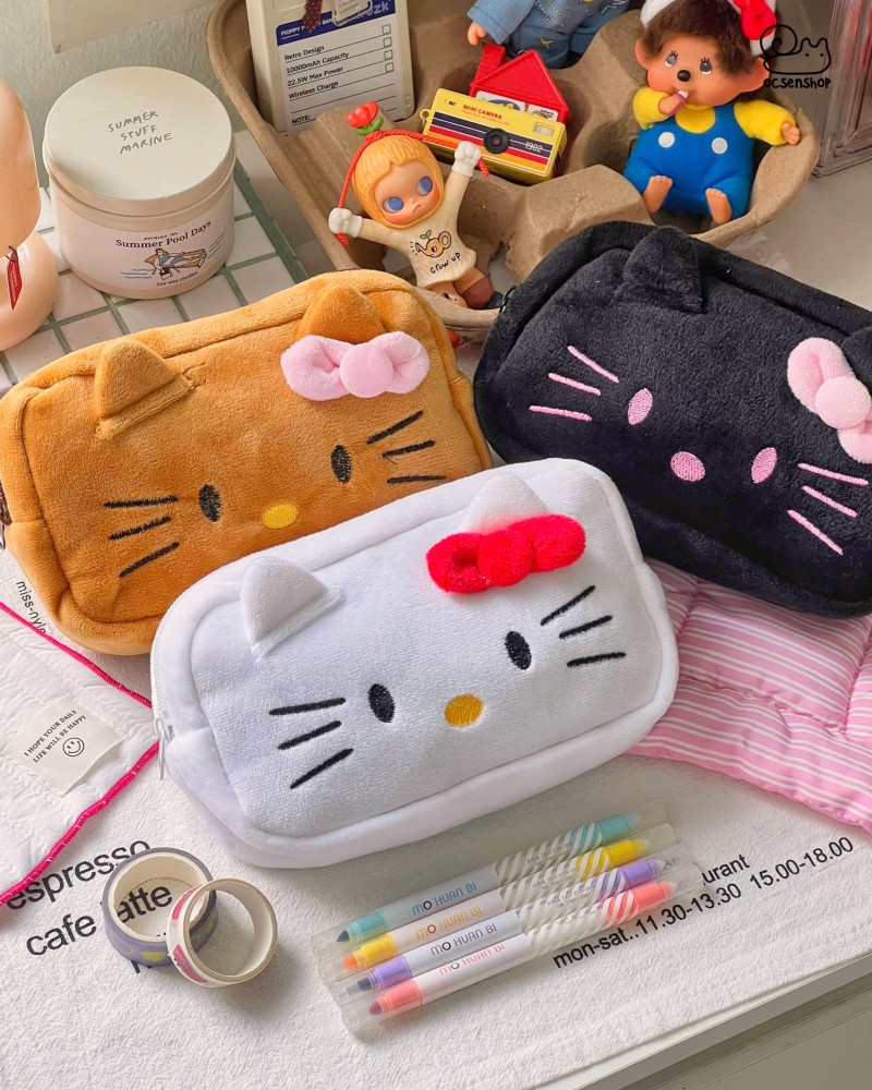 Túi bút dạ mặt Hello Kitty