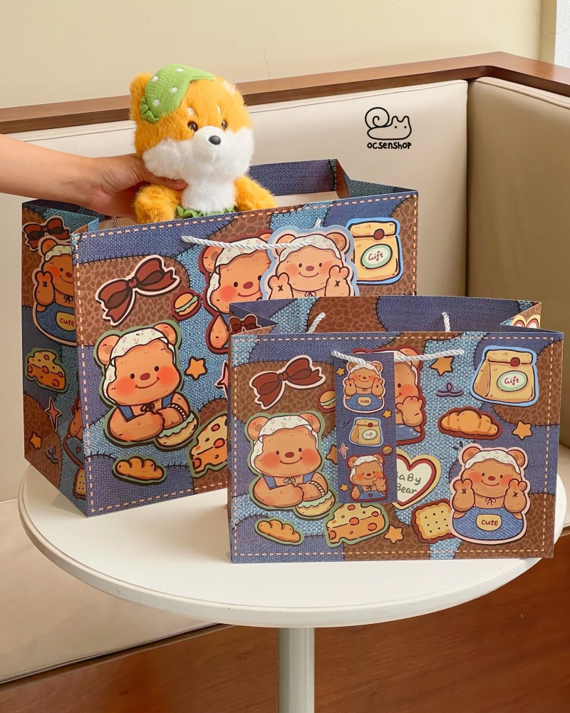 Túi quà Baby Bear nền denim