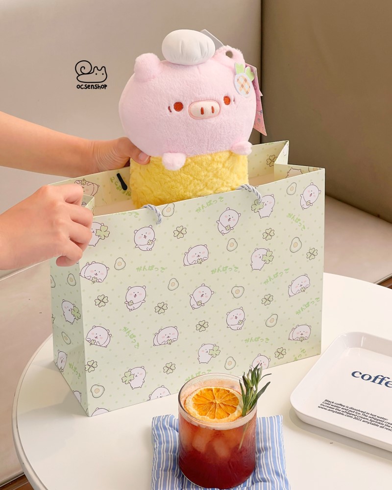 Túi quà Gấu trắng cỏ 4 lá