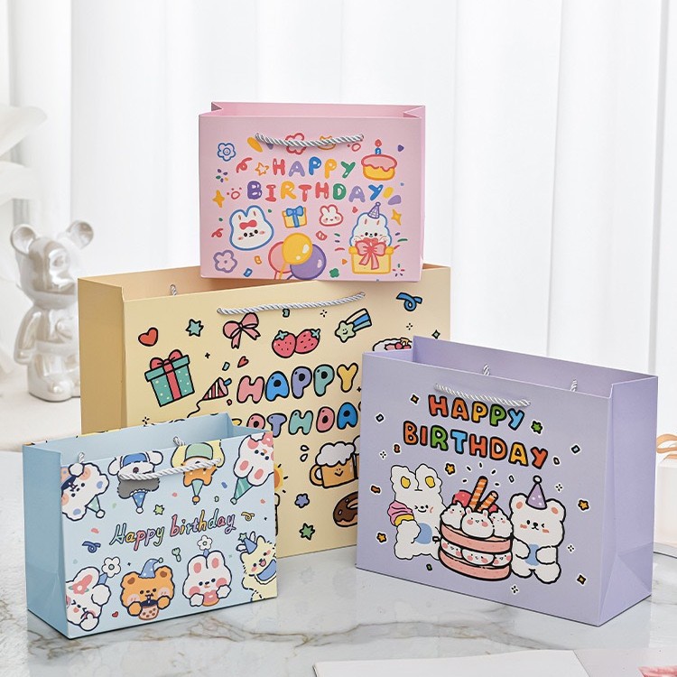 Túi quà Happy Birthday nền màu