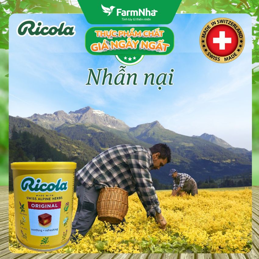 (Combo 2) Kẹo Ngậm Ho Ricola Orignal 250g Hộp Thiếc - Thảo Mộc Thuần Khiết Từ Thụy Sĩ