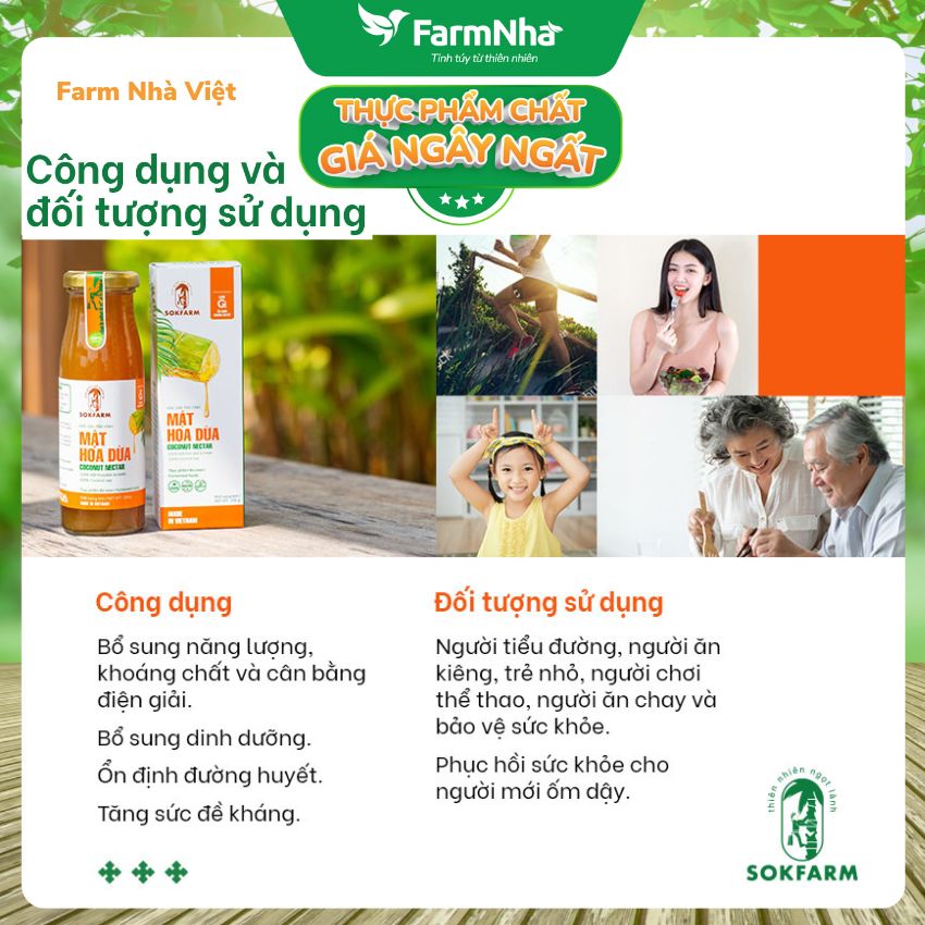 (Combo 2) Mật Hoa Dừa Cô Đặc Hữu Cơ Sokfarm 250g Cho Bé | Mật Ngọt Tự Nhiên GI Thấp Hữu Cơ