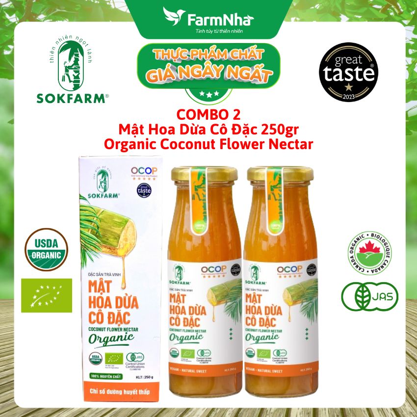 (Combo 2) Mật hoa dừa Sokfarm 250g - Bổ sung khoáng chất và kiểm soát đường huyết hiệu quả