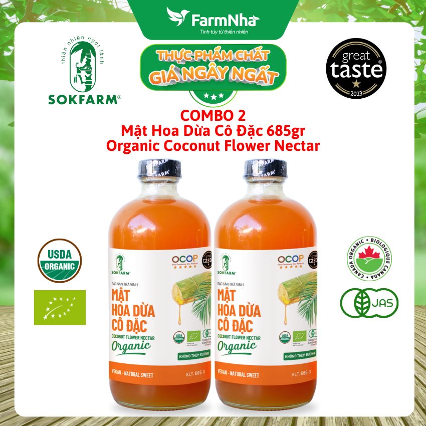 (Combo 2) Mật hoa dừa Sokfarm 685gr - Bổ sung khoáng chất và kiểm soát đường huyết hiệu quả