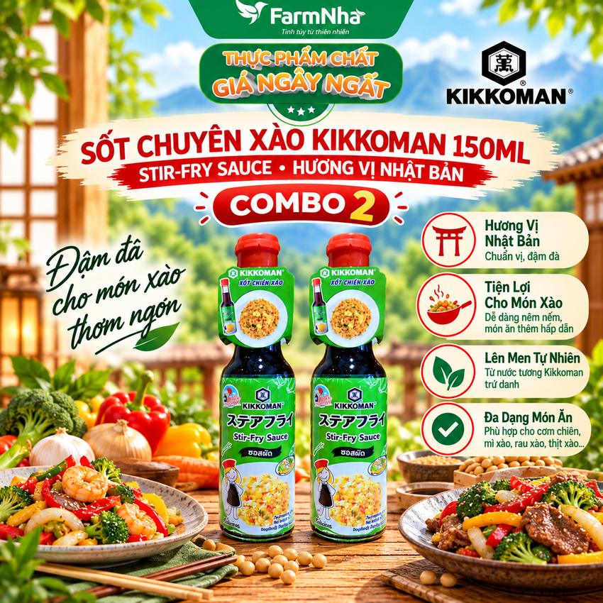 (Combo 2) Sốt Chuyên Xào Kikkoman Stir-Fry Sauce 150ml - Món Xào Ngon Chuẩn Nhà Hàng tại Nhà 