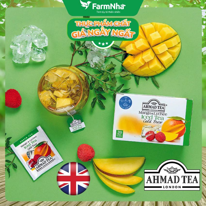 (Combo 2) Trà Ahmad Mango & Lychee Iced Tea Cold Brew 42g 20x2.1g Túi Thiếc – Hương Xoài Vải Nhiệt Đới Tươi Mát