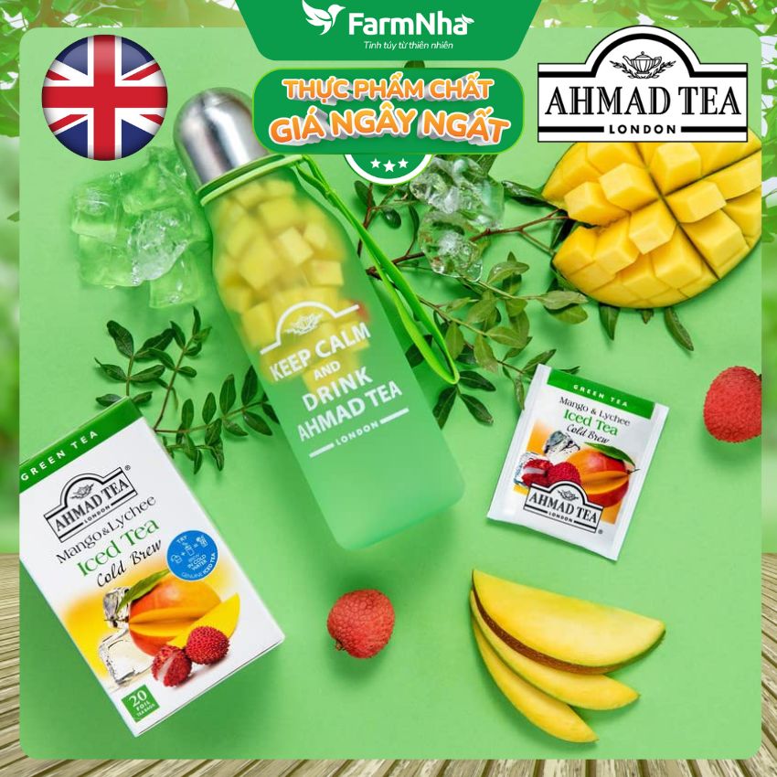 (Combo 2) Trà Ahmad Mango & Lychee Iced Tea Cold Brew 42g 20x2.1g Túi Thiếc – Hương Xoài Vải Nhiệt Đới Tươi Mát