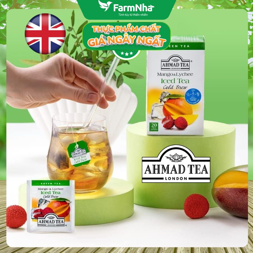 (Combo 2) Trà Ahmad Mango & Lychee Iced Tea Cold Brew 42g 20x2.1g Túi Thiếc – Hương Xoài Vải Nhiệt Đới Tươi Mát