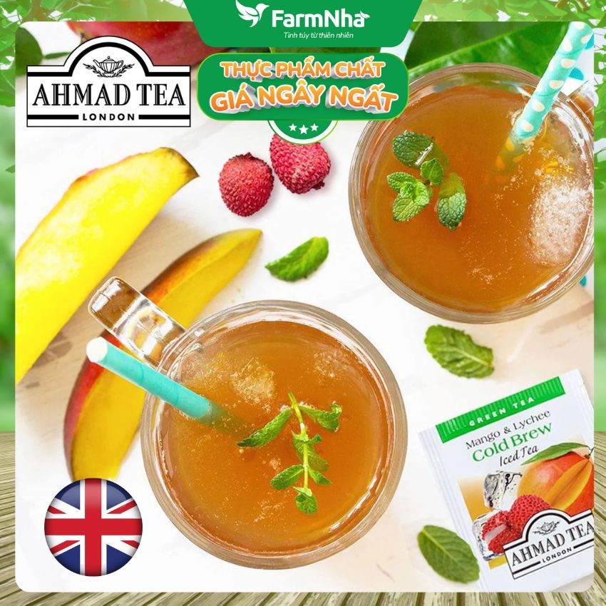 (Combo 2) Trà Ahmad Mango & Lychee Iced Tea Cold Brew 42g 20x2.1g Túi Thiếc – Hương Xoài Vải Nhiệt Đới Tươi Mát