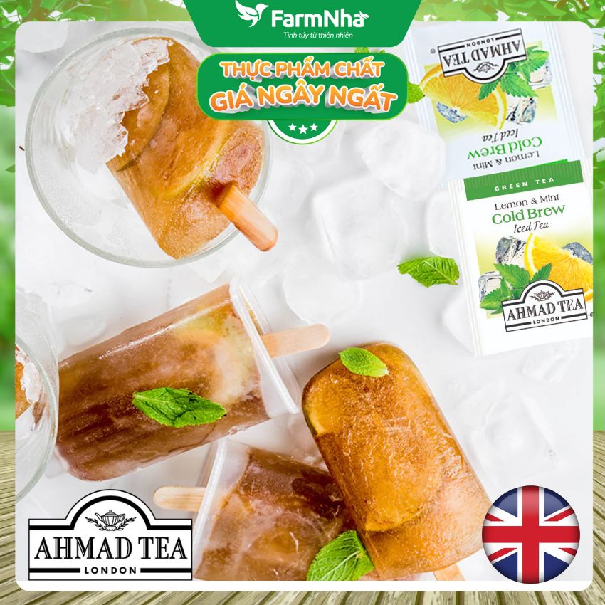 (Combo 2) Trà Ahmad Tea Lemon & Mint Iced Tea Cold Brew 42g 20túix2.1g Túi thiếc – Chanh Bạc Hà Tươi Mát & Sảng Khoái