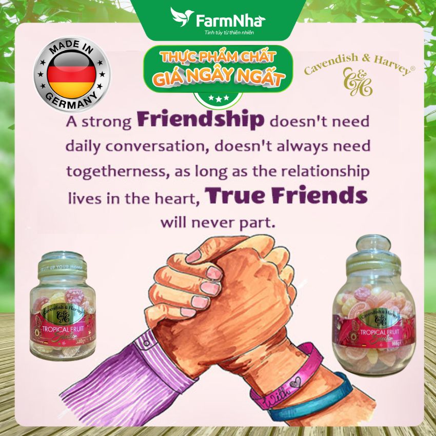 (Combo 3) Kẹo Cavendish & Harvey Tropical Fruit 966g | Kẹo Trái Cây Đức Hũ Thủy Tinh Cao Cấp