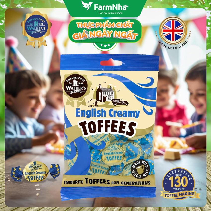 (Combo 3) Kẹo Bơ Sữa Walker’s Toffees English Creamy 150gr – Kem Sữa Béo Ngậy, Mềm Dẻo Hấp Dẫn