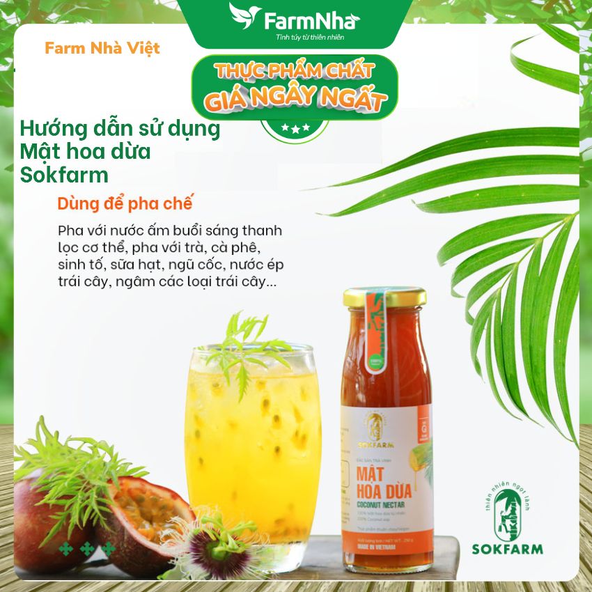 (Combo 3) Mật Hoa Dừa Cô Đặc Hữu Cơ Sokfarm 250g Cho Bé | Mật Ngọt Tự Nhiên GI Thấp Hữu Cơ