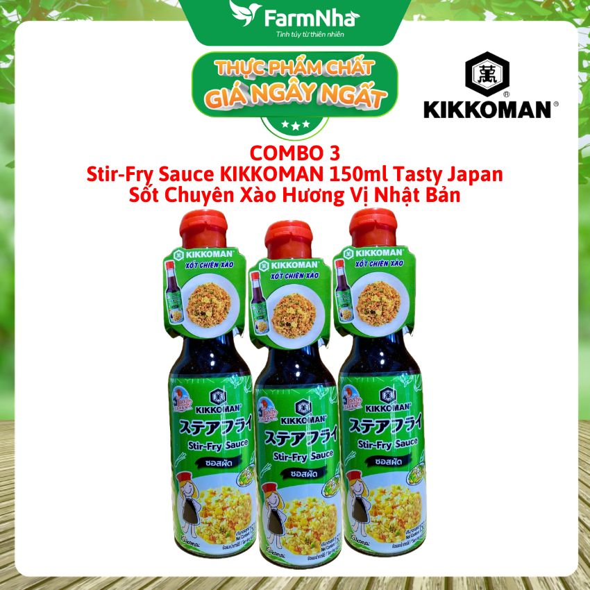 (Combo 3) Sốt Chuyên Xào Kikkoman Stir-Fry Sauce 150ml - Món Xào Ngon Chuẩn Nhà Hàng tại Nhà 