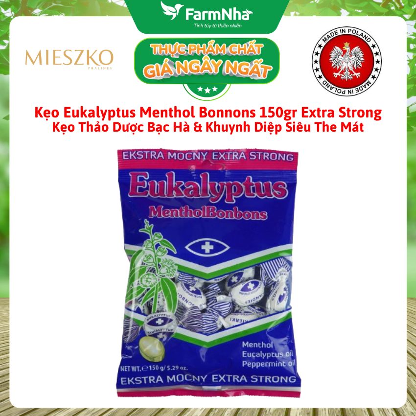 (Combo 5) Kẹo Eukalyptus Menthol Bonbons Extra Strong 150g – Bạc Hà Khuynh Diệp Siêu The Mát