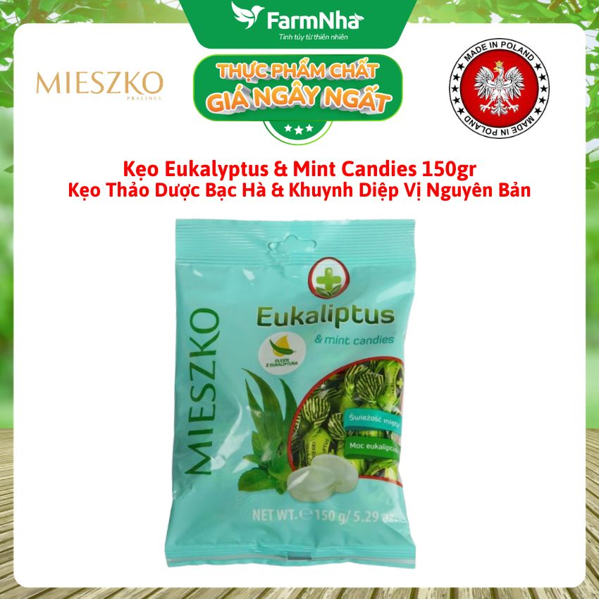 (Combo 5) Kẹo Eukalyptus & Mint Candies 150g – Kẹo Bạc Hà Khuynh Diệp Nguyên Bản