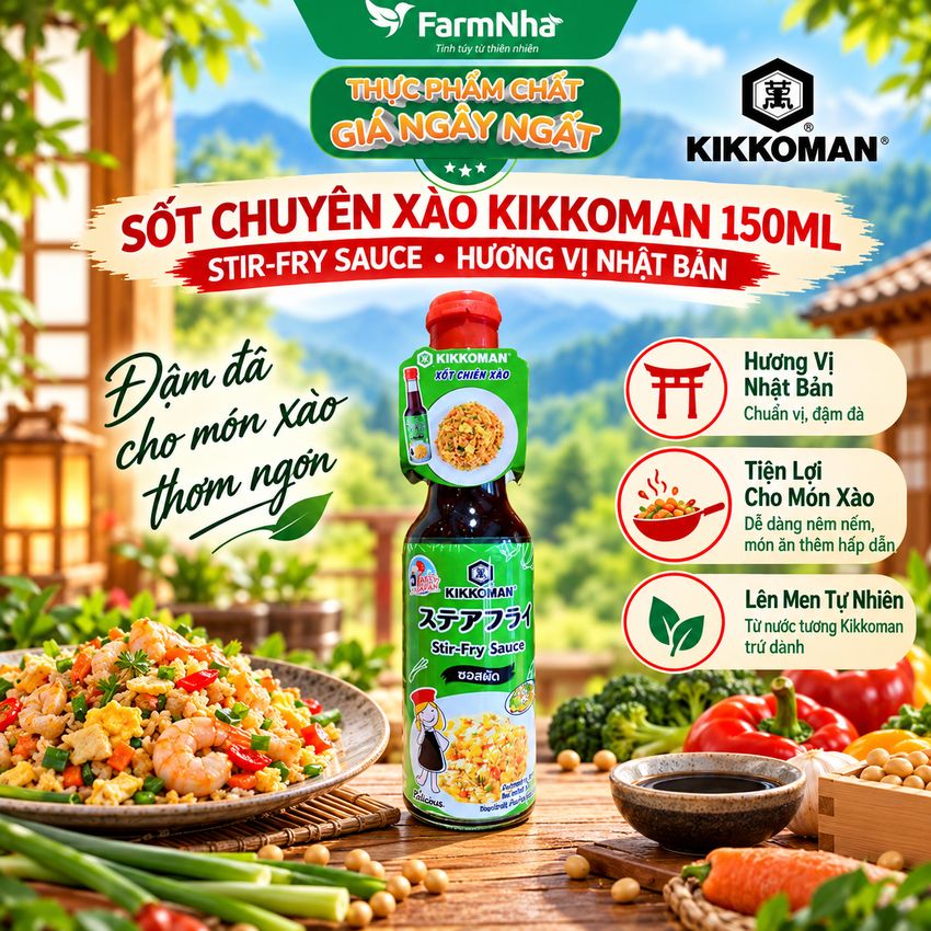 (Combo 6) Sốt Chuyên Xào Kikkoman Stir-Fry Sauce 150ml - Món Xào Ngon Chuẩn Nhà Hàng tại Nhà