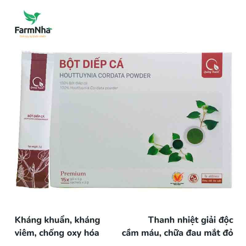 Bột Diếp Cá Quảng Thanh Hộp (15 gói x 3g) - Chuẩn Xuất Khẩu FDA Hoa Kỳ