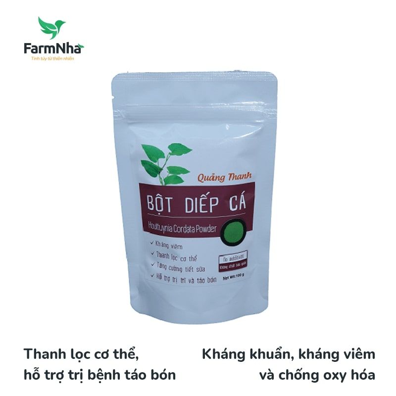 Bột Diếp Cá Quảng Thanh 100gr túi zip - Chuẩn Xuất Khẩu FDA Hoa Kỳ