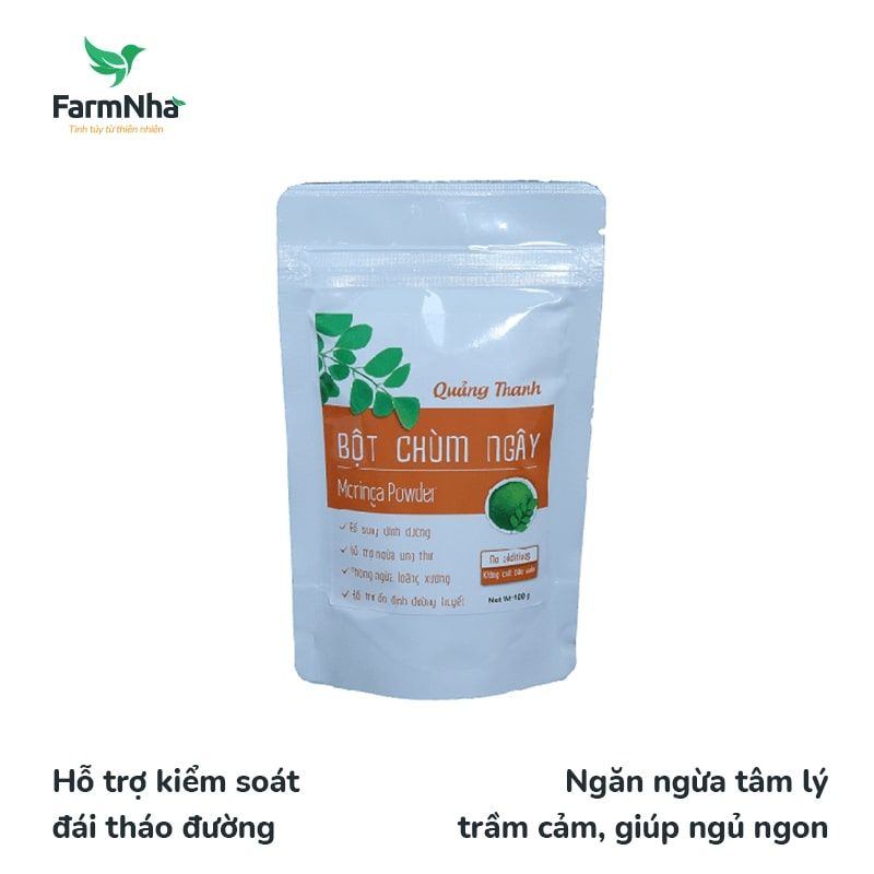 Bột Chùm Ngây Quảng Thanh 100g túi zip - Chuẩn Xuất Khẩu FDA Hoa Kỳ