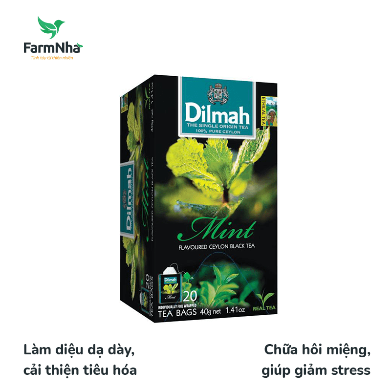 Trà Dilmah Mint vị Bạc Hà túi lọc 30g 20 túi x 1.5g - Tinh hoa trà Sri Lanka