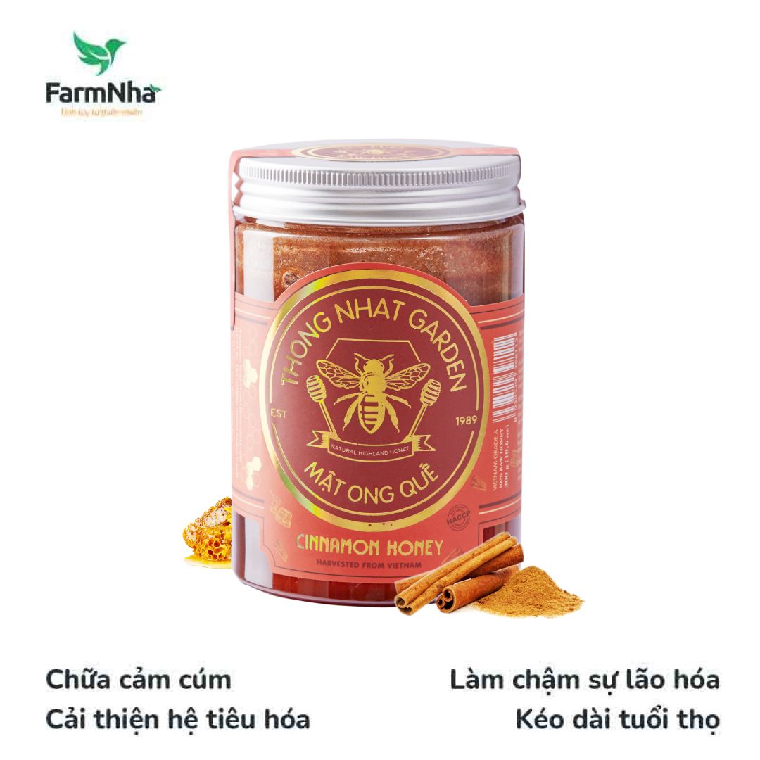 Mật Ong Quế Thống Nhất Garden 300Gr (Cinnamon Honey) - Giảm mỡ thừa, Cải Thiện Hệ Tiêu Hóa và Ngăn ngừa tim mạch, huyết áp