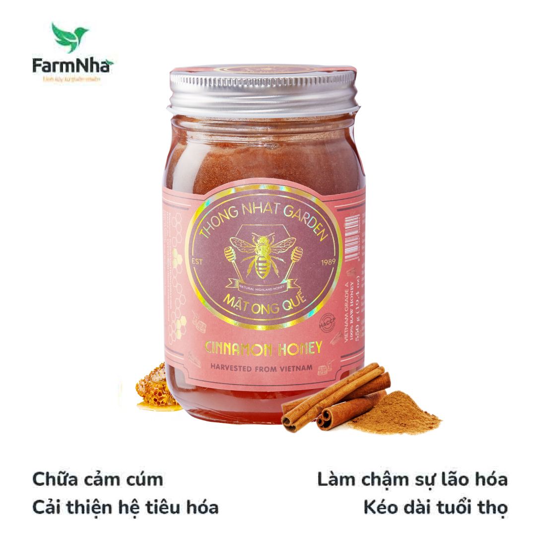 Mật Ong Quế Thống Nhất Garden 550Gr (Cinnamon Honey) - Giảm mỡ thừa, Cải Thiện Hệ Tiêu Hóa và Ngăn ngừa tim mạch, huyết áp