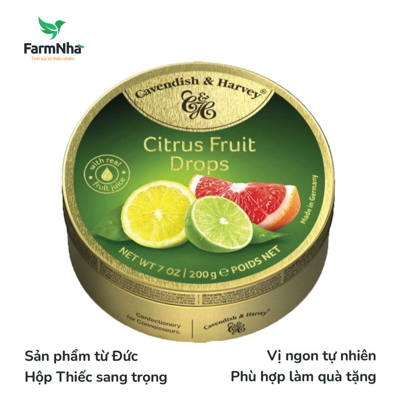 Kẹo trái cây Cavendish & Harvey Vị Citrus 200g - Sản phẩm nhập khẩu từ Đức