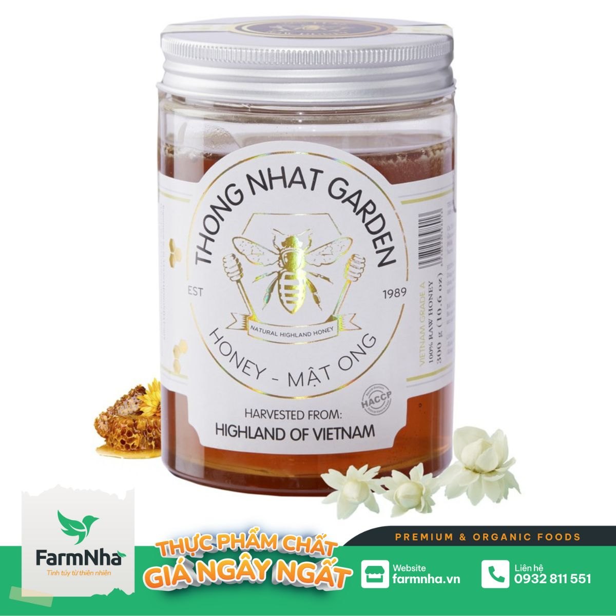 Mật ong Hoa Miền Núi Thống Nhất Garden 300gr (Highland Flowers Honey) - Tinh túy của hoa tự nhiên từ vùng Cao Nguyên Việt Nam