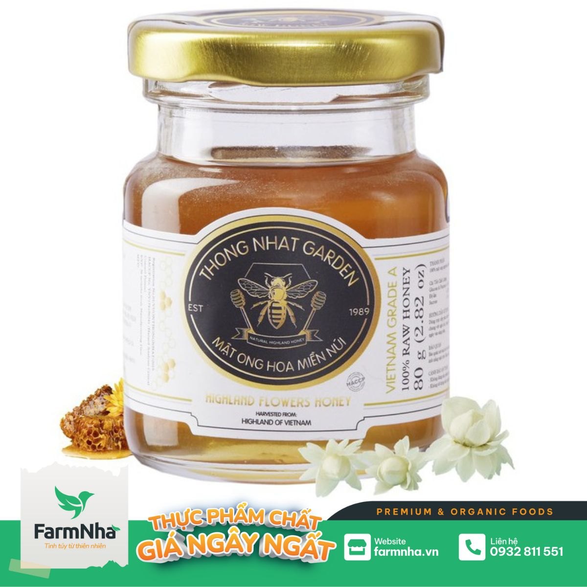 Mật Ong Hoa Miền Núi Thống Nhất Garden 80gr (Highland Flowers Honey) - Tinh túy của hoa tự nhiên từ vùng Cao Nguyên Việt Nam