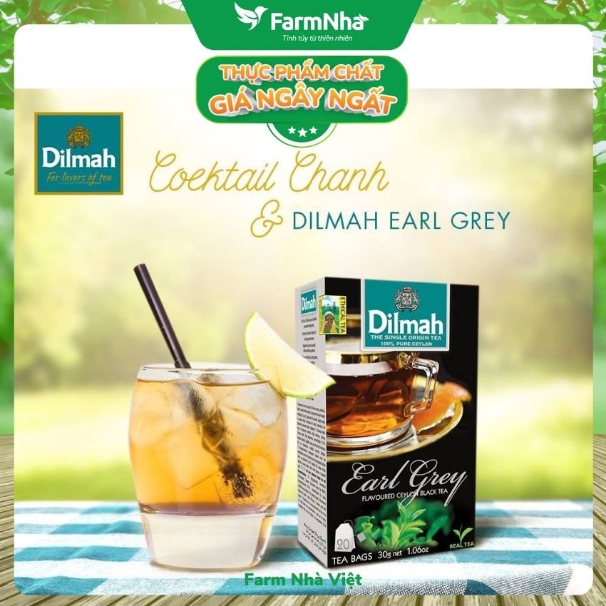 Trà Dilmah Earl Grey (Trà Bá Tước) túi lọc 30g 20 túi x 1.5g - Tinh hoa trà Sri Lanka