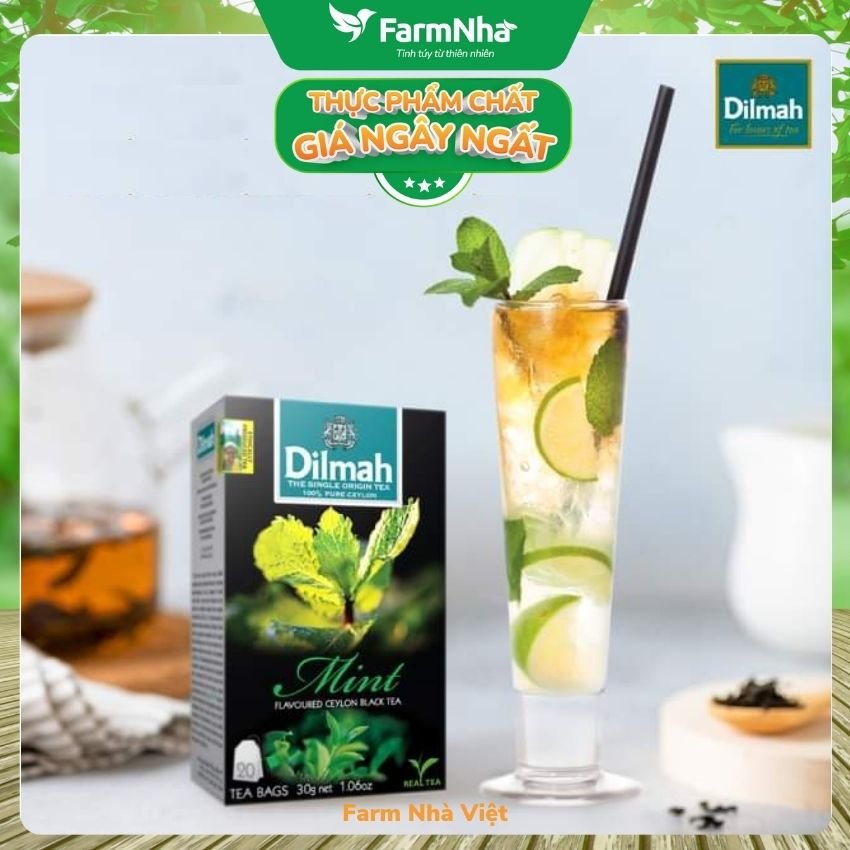 (Combo 2 Hộp) Trà Dilmah Mint vị Bạc Hà túi lọc 30g 20 túi x 1.5g - Tinh hoa trà Sri Lanka