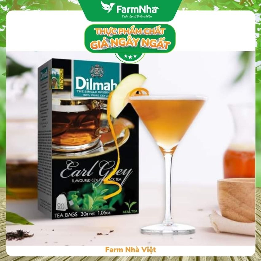 Trà Dilmah Earl Grey (Trà Bá Tước) túi lọc 30g 20 túi x 1.5g - Tinh hoa trà Sri Lanka