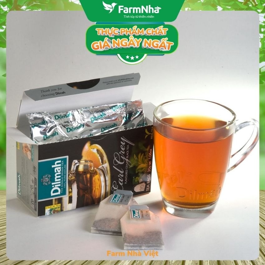 Trà Dilmah Earl Grey (Trà Bá Tước) túi lọc 30g 20 túi x 1.5g - Tinh hoa trà Sri Lanka