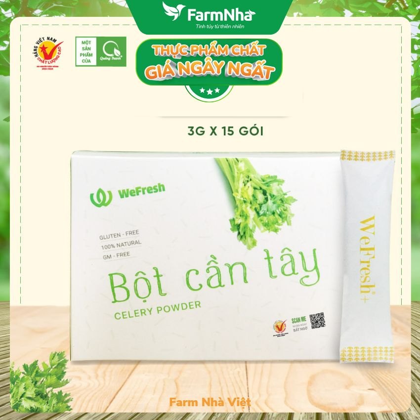 Bột Cần Tây Quảng Thanh WeFresh Hộp 15 gói x 3g - Chuẩn Xuất Khẩu FDA Hoa Kỳ