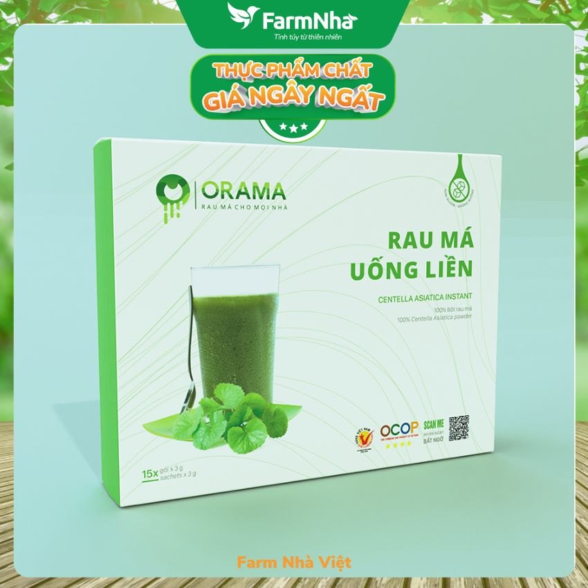 Rau má uống liền ORAMA Quảng Thanh không đường Hộp 15 gói x 3gr