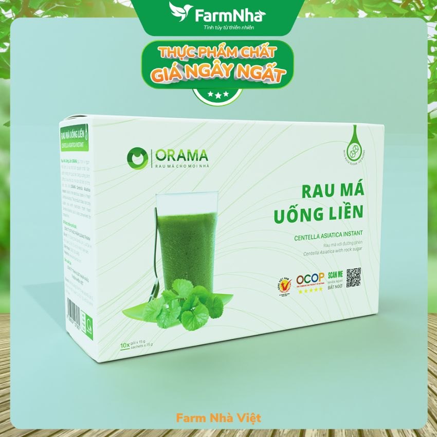 Rau má uống liền ORAMA Quảng Thanh với đường phèn Hộp 10 gói x 15gr