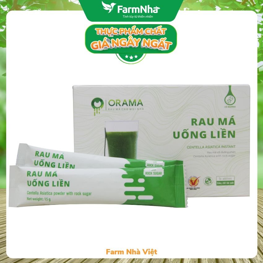 Rau má uống liền ORAMA Quảng Thanh với đường phèn Hộp 10 gói x 15gr