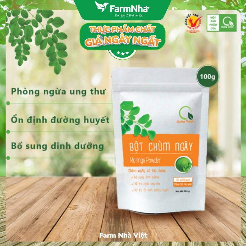 Bột Chùm Ngây Quảng Thanh 100g túi zip - Chuẩn Xuất Khẩu FDA Hoa Kỳ