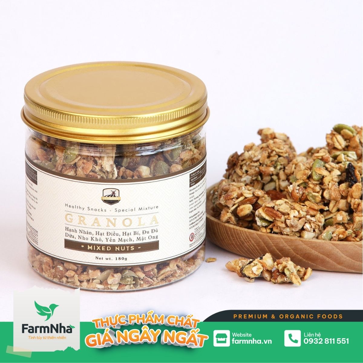 Hạt ngũ cốc Granola Mixed Nuts & Fruits Bazanland 180gr - Nguồn dinh dưỡng thiết yếu cho cơ thể