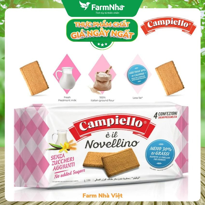 Biscotti Campiello 350g Novellino No Added Sugars - Không thêm đường, dành cho ăn kiêng và tốt cho cơ thể