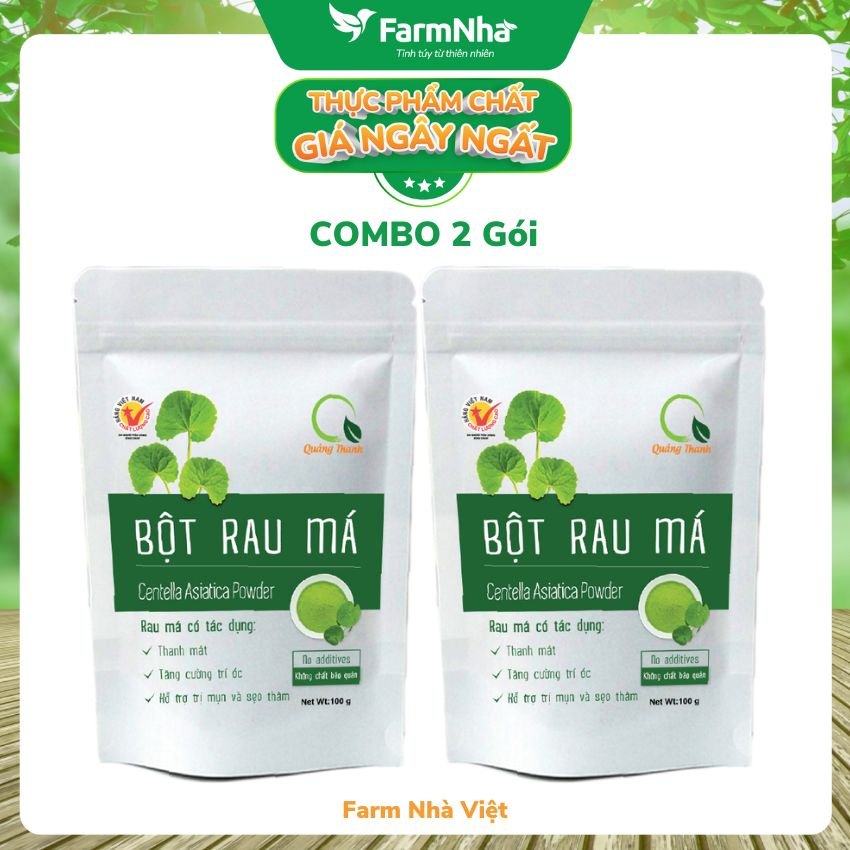 (Combo 2 gói) Bột Rau Má Quảng Thanh 100g túi zip - Chuẩn Xuất Khẩu FDA Hoa Kỳ