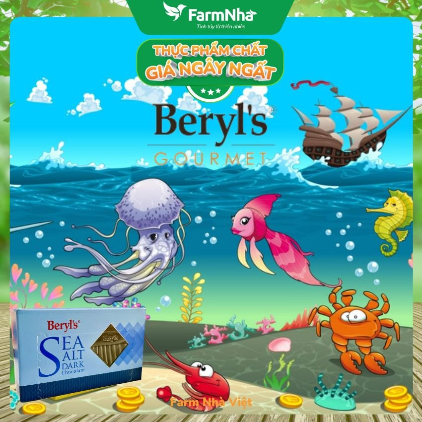 Socola Beryls 60g Dark Chocolate Sea Salt - Hương vị độc đáo hấp dẫn từ biển cả