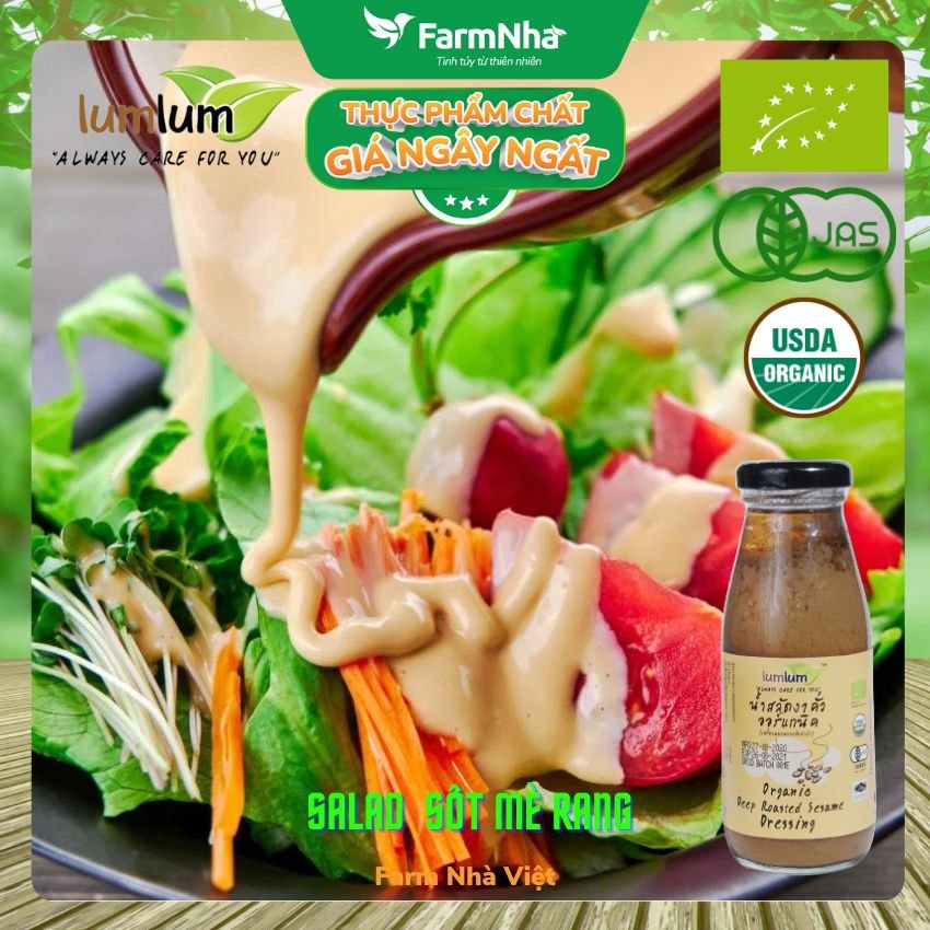 Sốt Mè Rang Hữu Cơ 175ml Lumlum Organic Deep Roasted Sesame Dressing - Hương Vị Châu Á Tuyệt Hảo