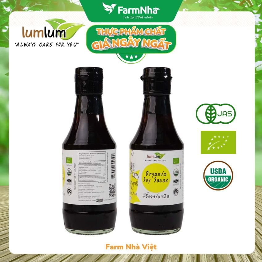 Nước Tương Đậu Nành Hữu Cơ Lumlum 200ml - Organic Soy Sauce Hương Vị Tự Nhiên Từ Thái Lan